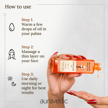 Auravedic Kumkumadi tailam for face for glowing skin 100 ml pack of 5 Kumkumadi oil face serum oil Dark spot corrector glow serum for women men